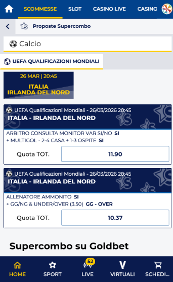 Registrazione a GoldBet