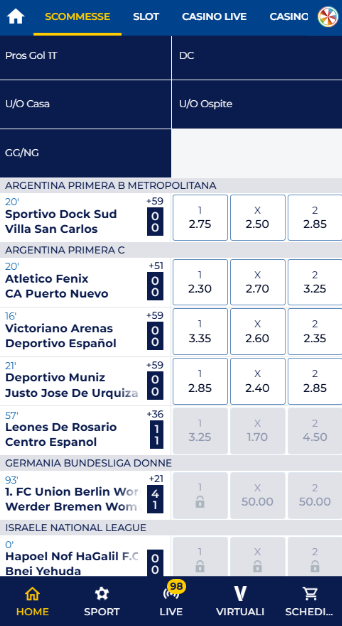 GoldBet App
Scommesse