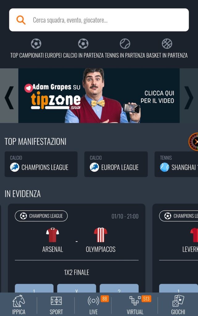 Scommesse sportive su SNAI