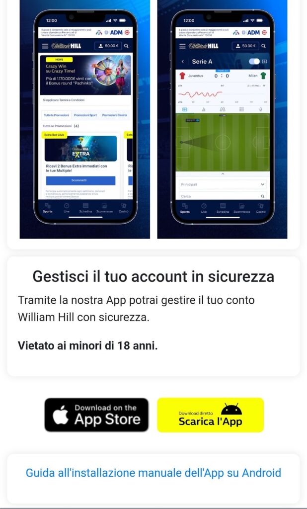 Scaricare l’app William Hill su Android & iOS