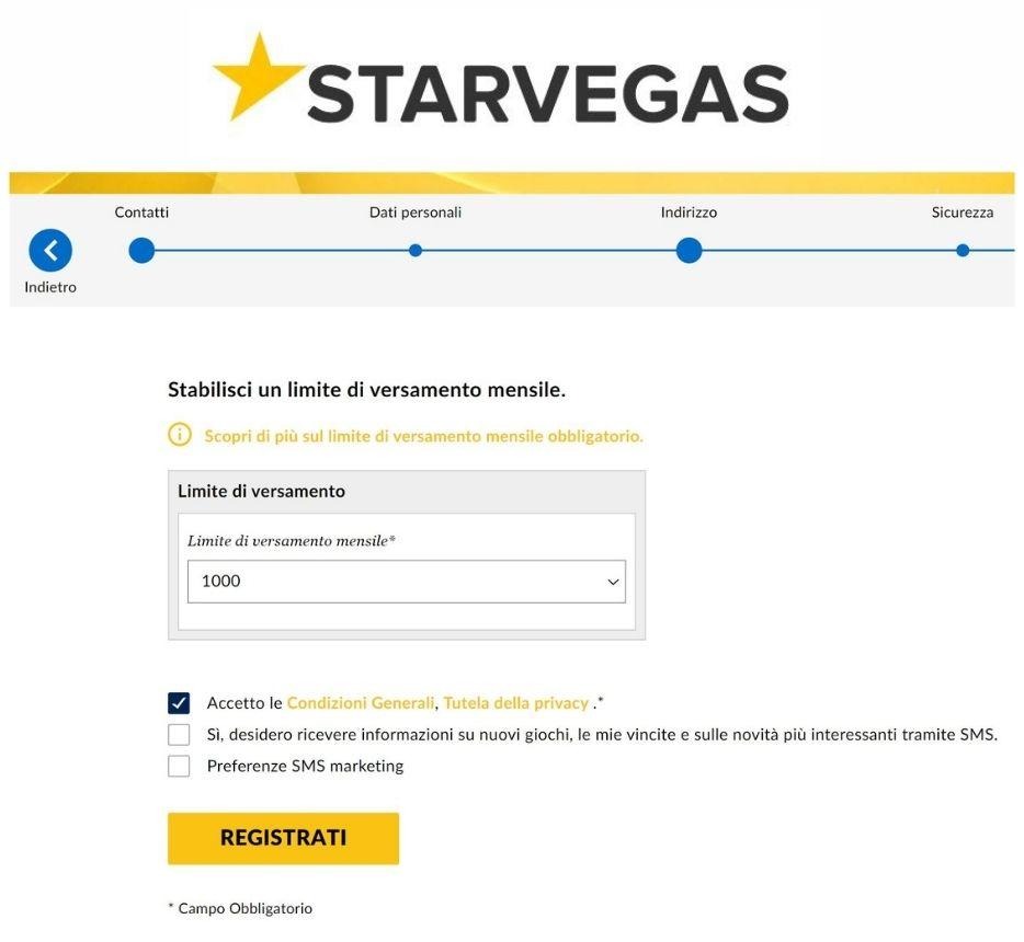 Registrazione​&zwj;​&zwnj;&zwj;​&zwj;&zwnj; a StarVegas