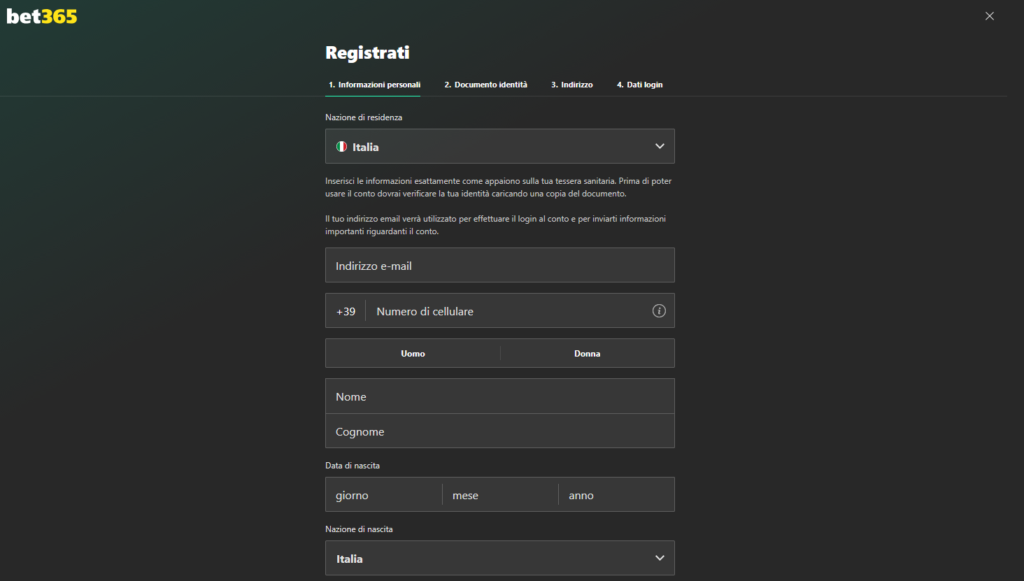 Registrazione​&zwj;​&zwnj;&zwj;​&zwj;&zwnj; a bet365