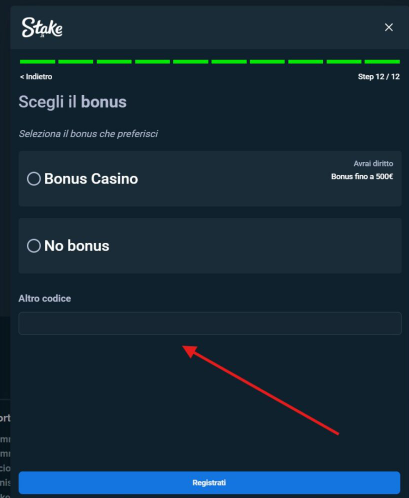 Stake – Processo di registrazione