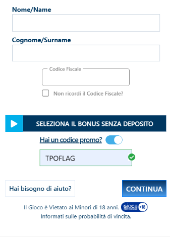 Come Inserire il Codice Promo Betflag TPOFLAG