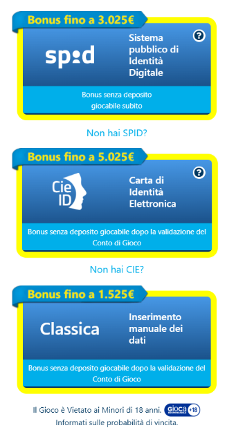 Registrazione su Betflag