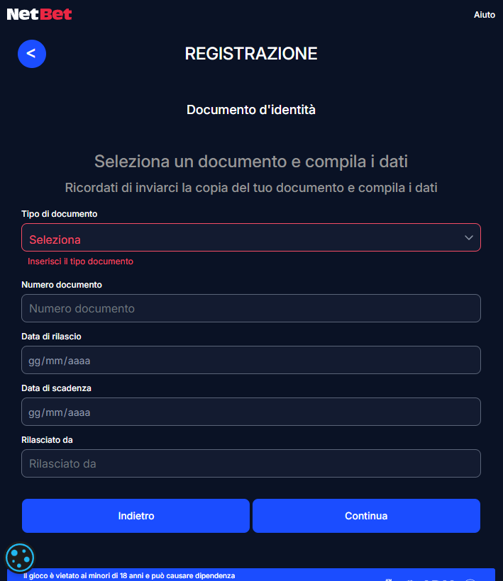 Netbet registrazione