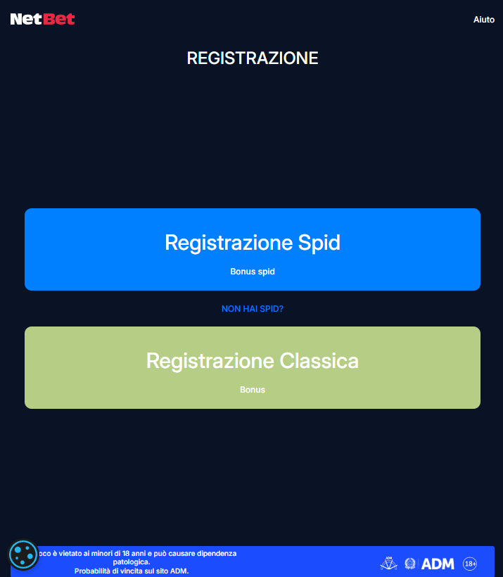 Come usare il codice promo e registrarsi a Netbet