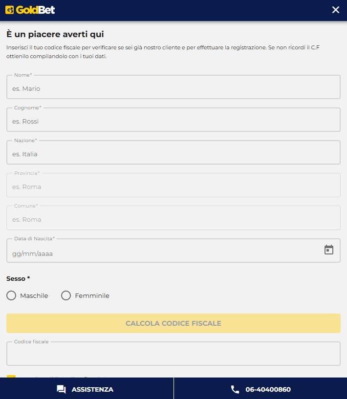 Codice promozionale GoldBet