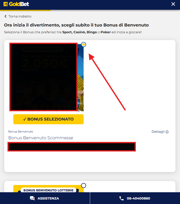 Codice promozionale GoldBet