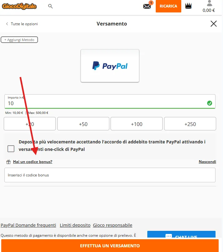Codice promo Gioco Digitale
