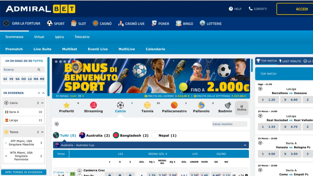 come scommettere su AdmiralBet