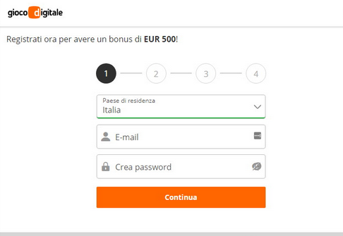 Registrazione su Gioco Digitale