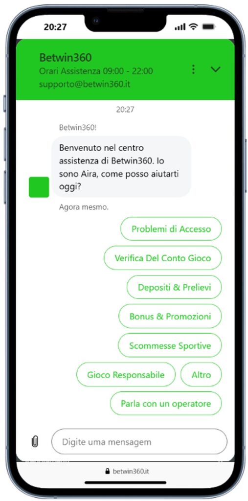betwin360 Assistenza clienti