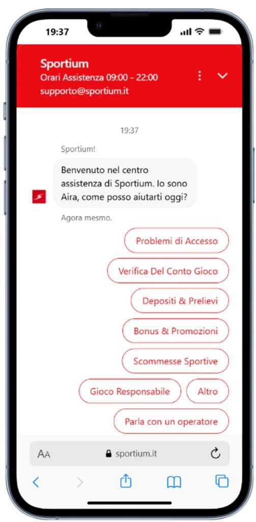 sportium assistenza