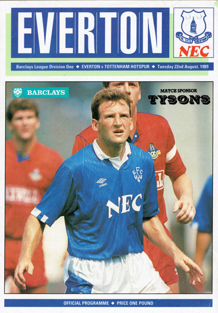 Dave Watson programme cover, August 1989