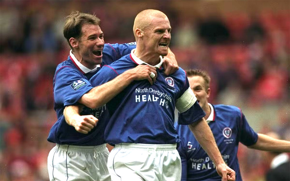 Sean Dyche scoring for Chesterfield