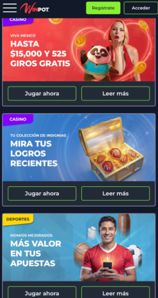 bonos Winpot México