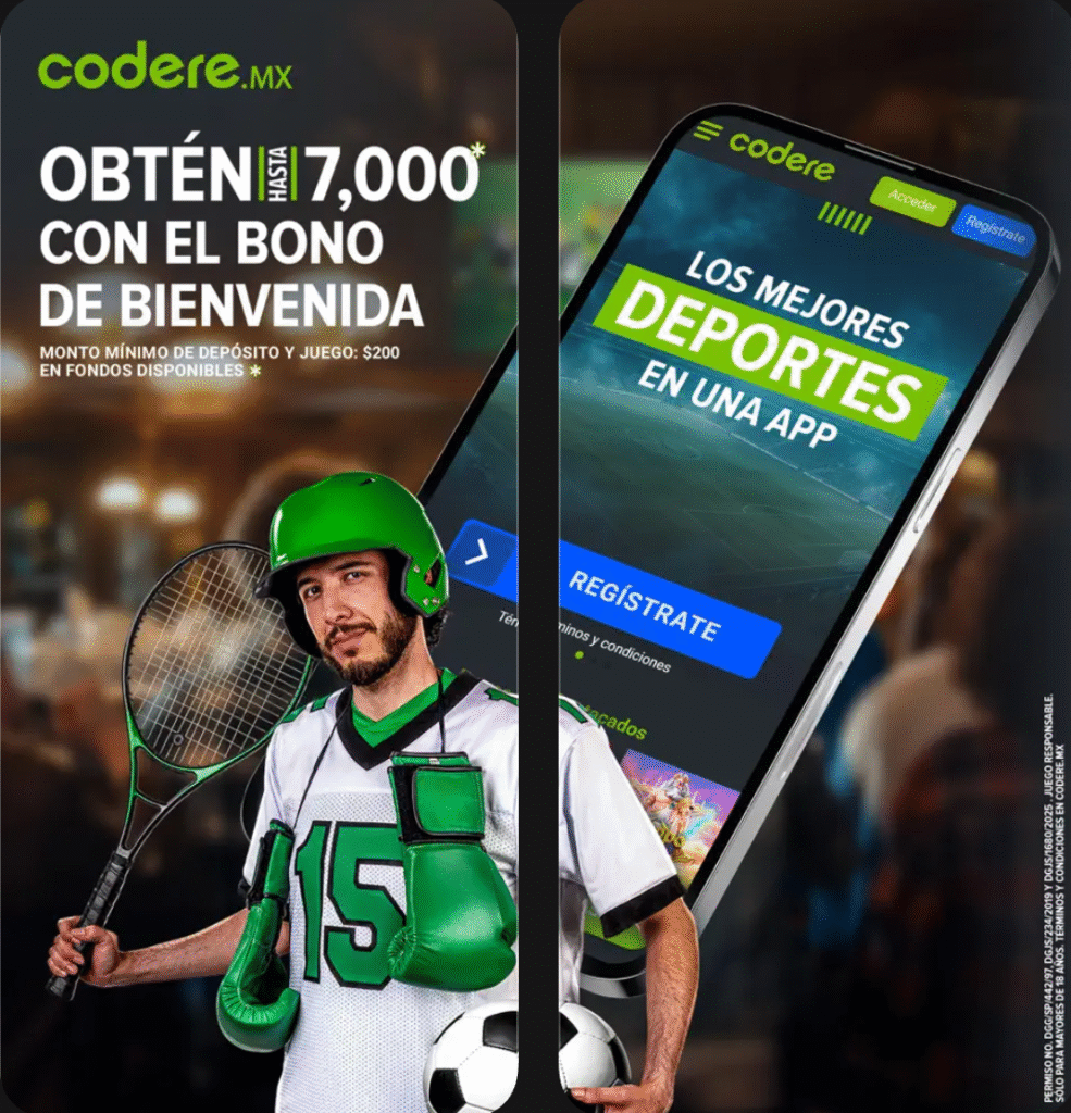bono de bienvenida en deportes en codere app México