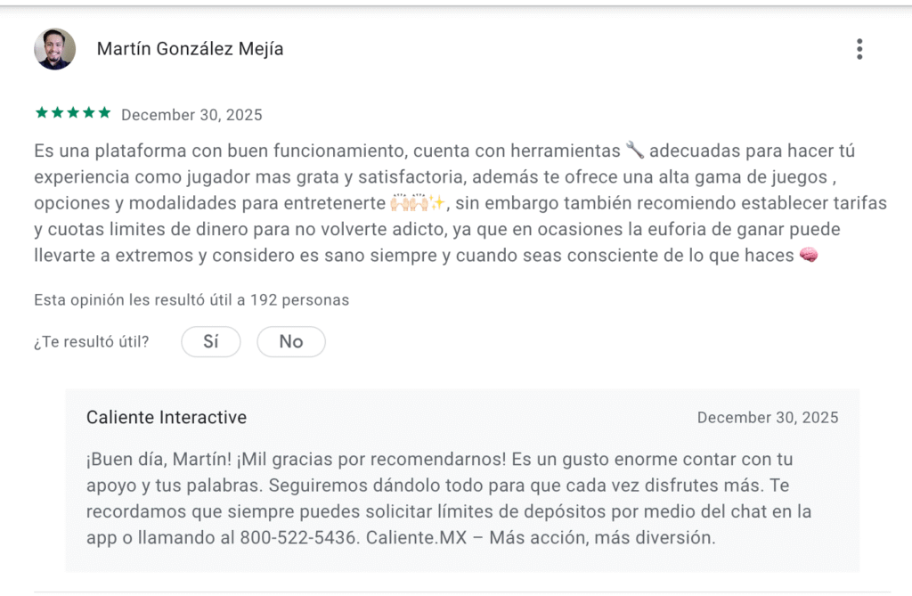 opinión de la app Caliente en México