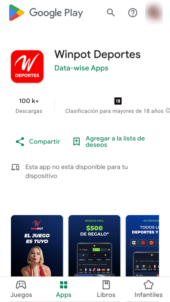 cómo descargar la Winpot app en la Play Store en México