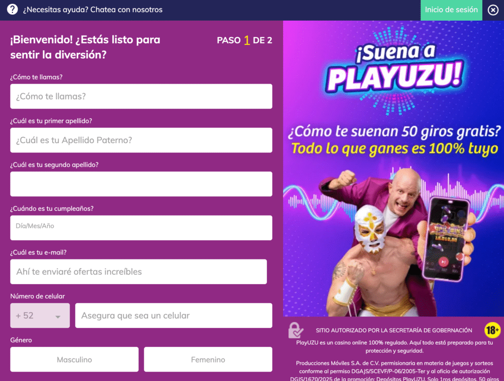 cómo registrarse sin código promocional PlayUZU en México