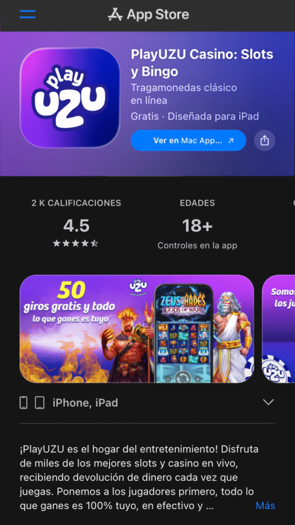 PlayUZU app iOS