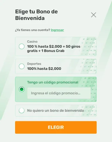 Paso 1 del registro Campobet con c&oacute;digo promocional