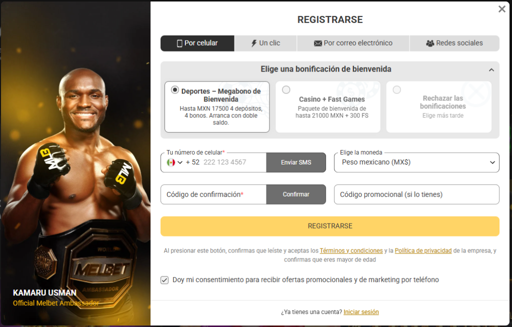 Melbet registrarse