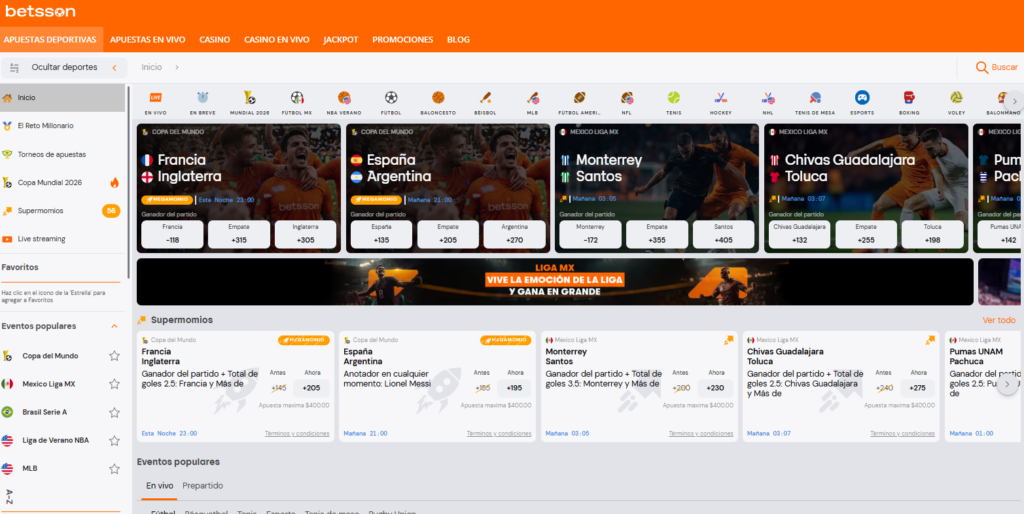 Apuestas deportivas en Betsson