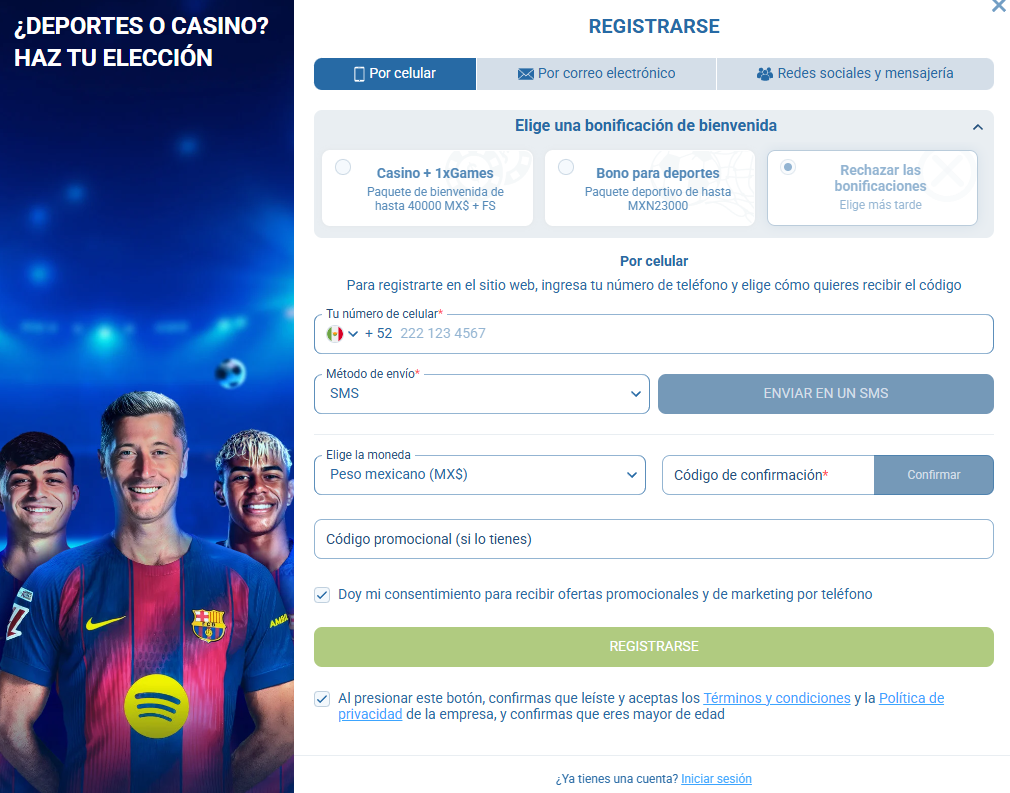 Cómo conseguir el bono 1xBet