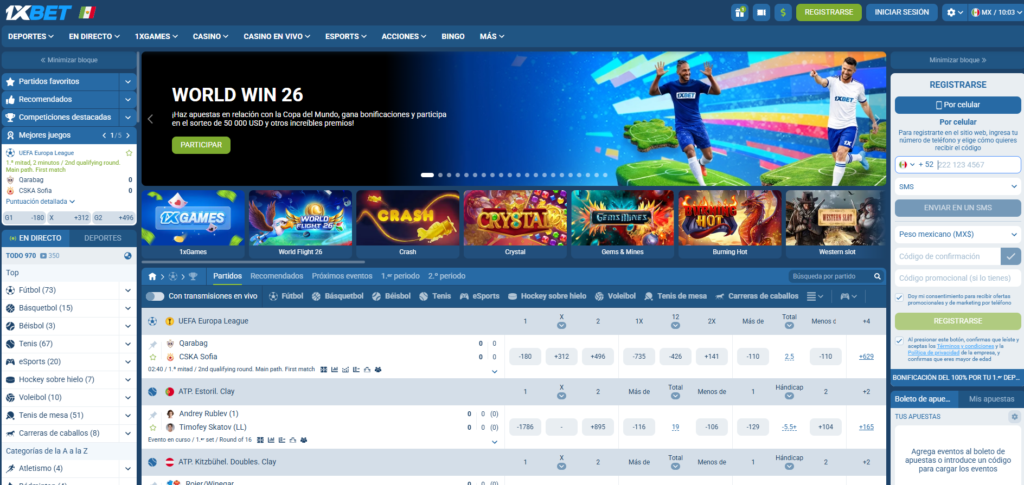 1xBet registrarse