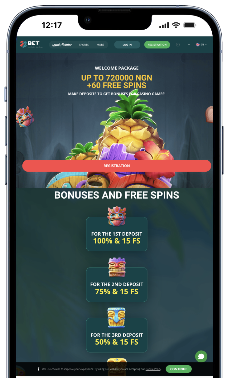 22bet casino offer mobile