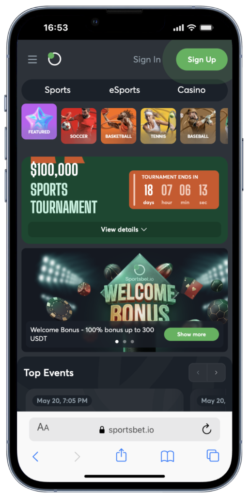 sportsbet io homepage mobile