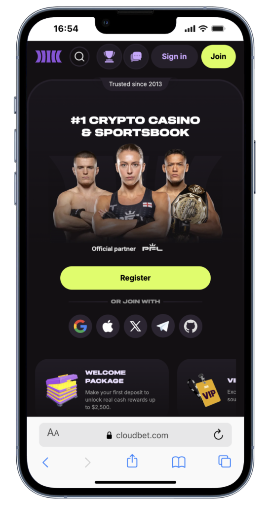 cloudbet homepage mobile