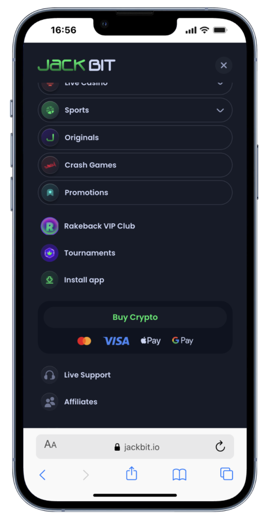 jackbit crypto mobile screenshot