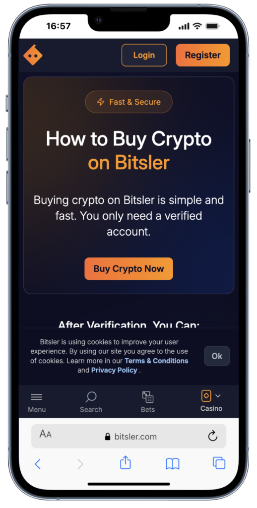 bitsler crypto mobile screenshot