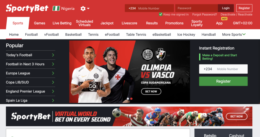 sportybet homepage