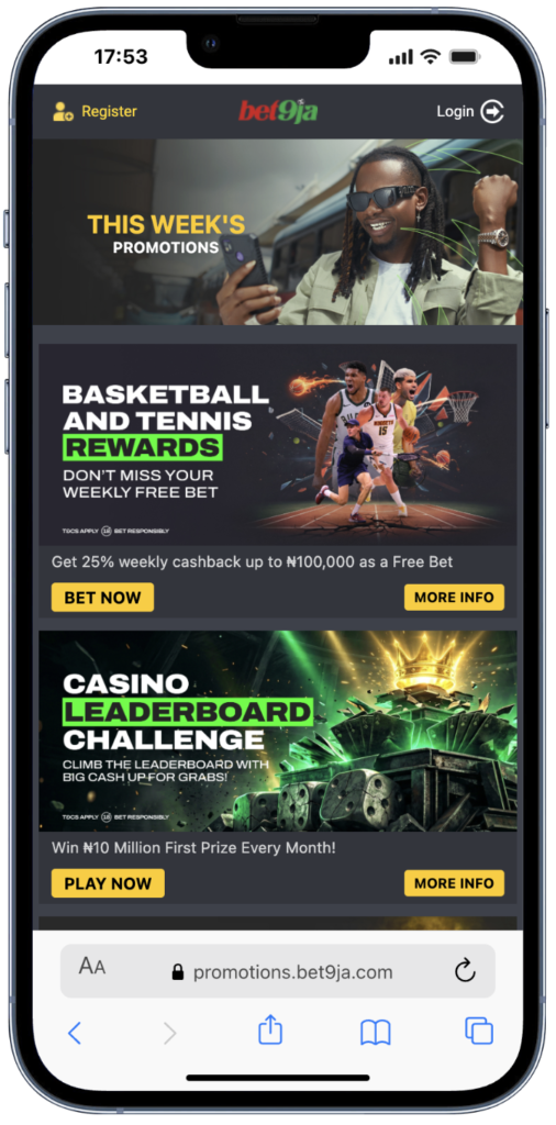 bet9ja promotions section