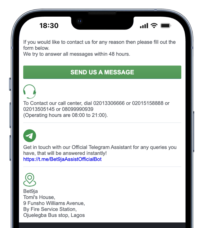 bet9ja customer support