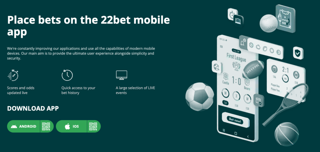 22bet mobile page
