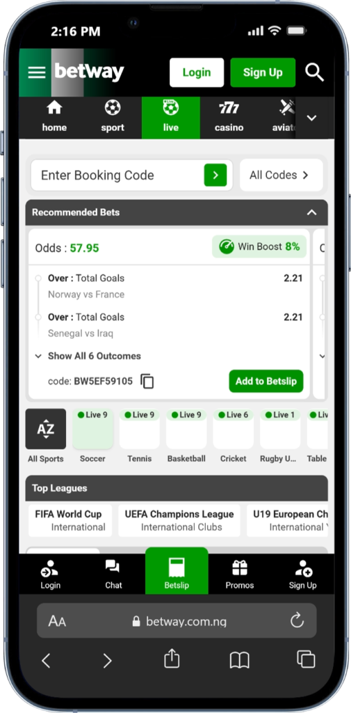 Betway Nigeria Registration