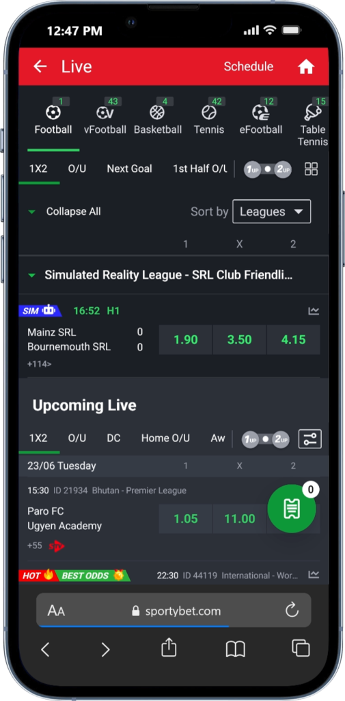SportyBet Live Betting
