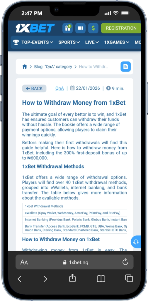 How to Withdraw on 1xBet