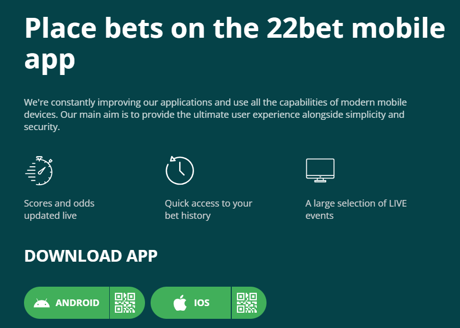 22bet App Experience