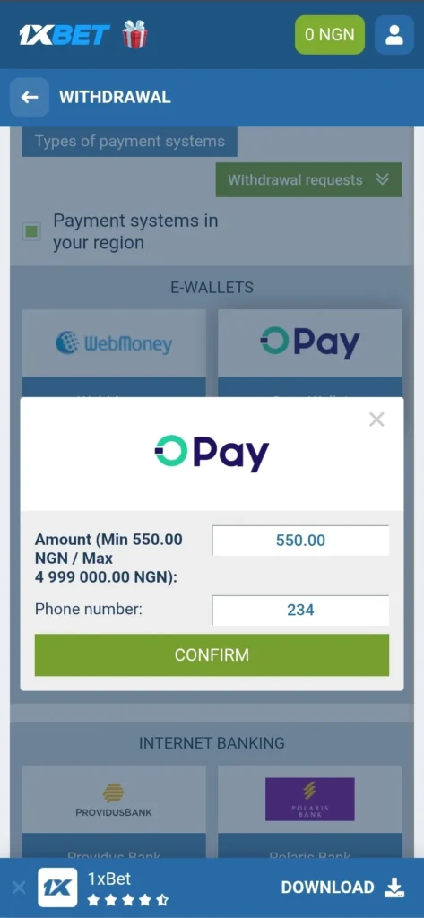 How to withdraw on IxBet