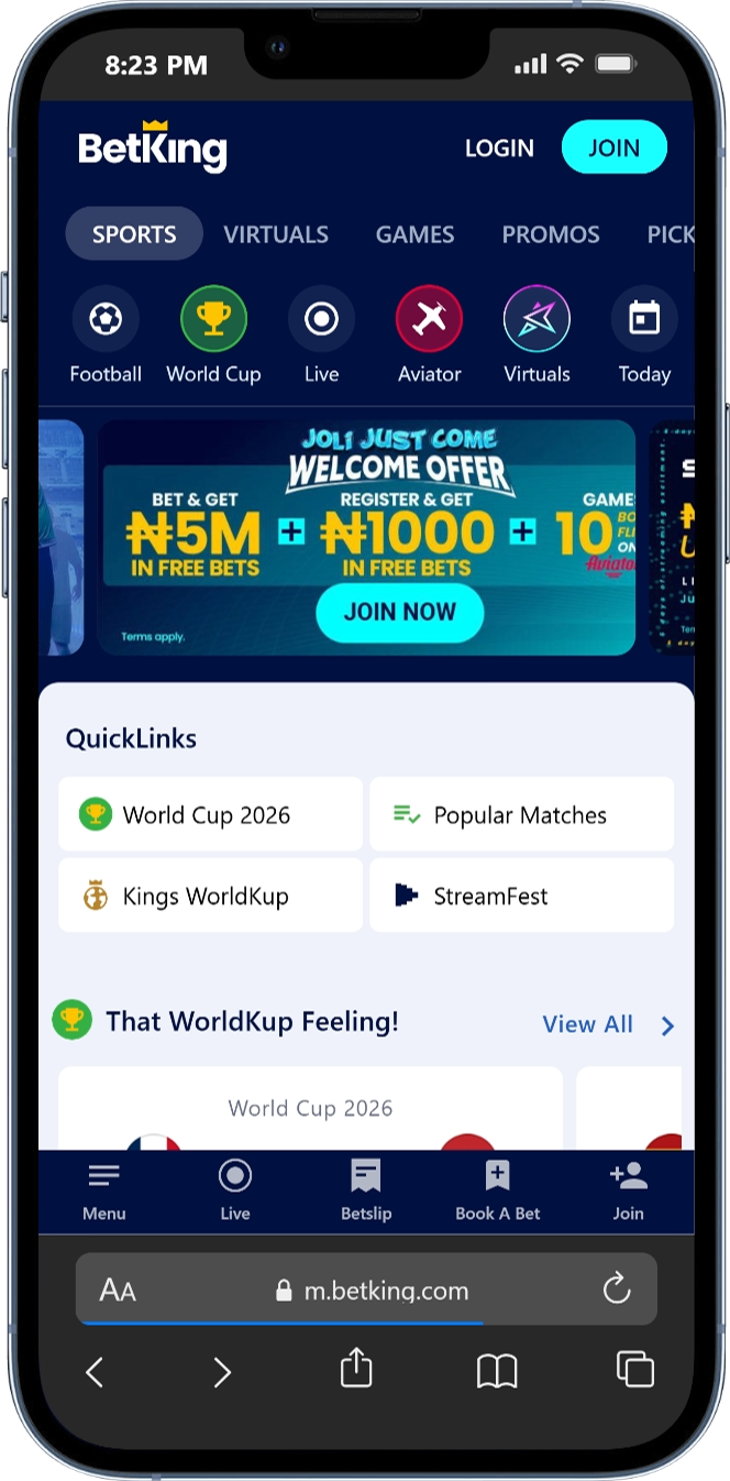 Withdraw on BetKing
