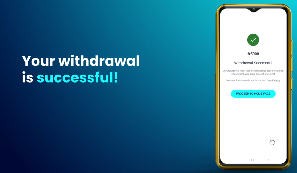 withdrawal successful