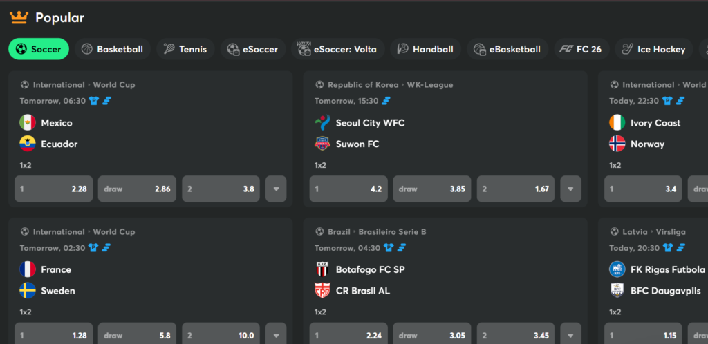 Football Betting with BC Game