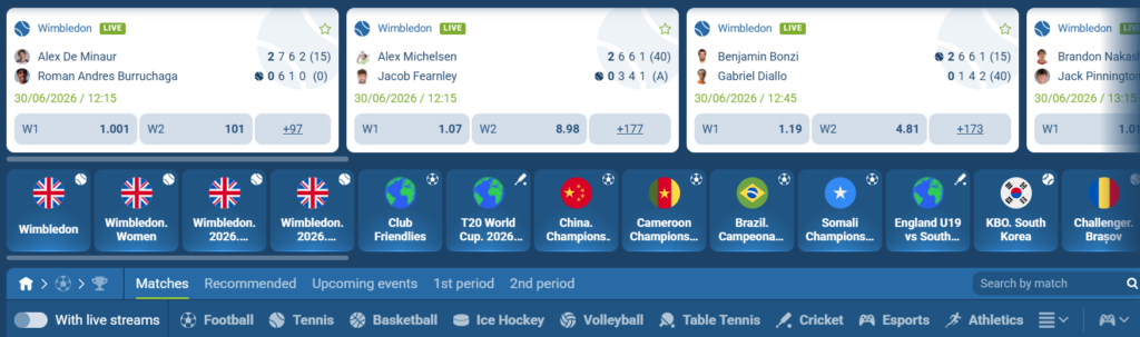 Markets for 1xBet Predictions