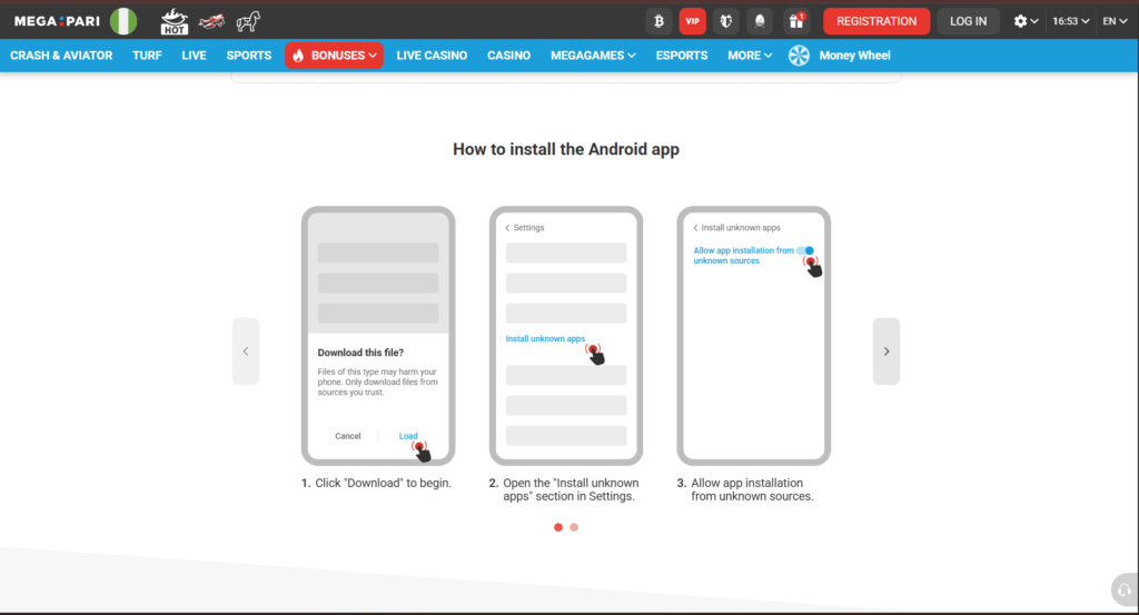 How To Download The Megapari App